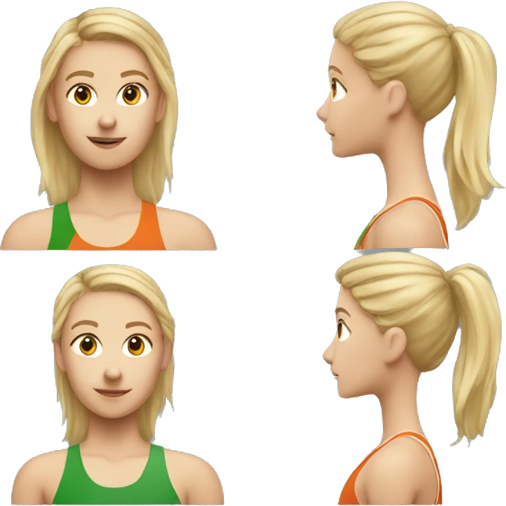 Athletic girl high jump blond hair  emoji