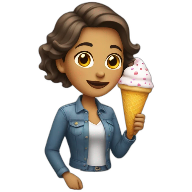 mujer con helado emoji