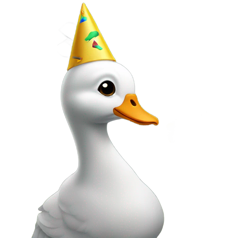 goose in a party hat by a gravestone emoji