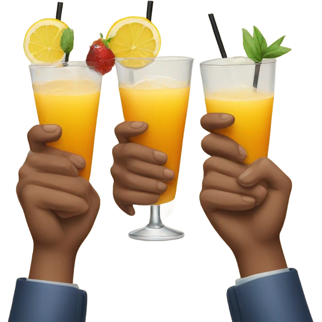 Three cocktails in hands emoji