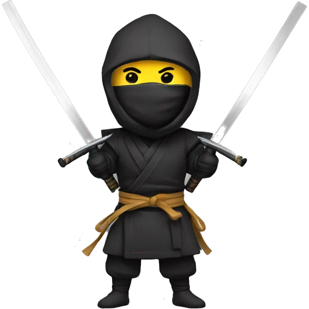 Ninja avec un double Katana dans le dos emoji