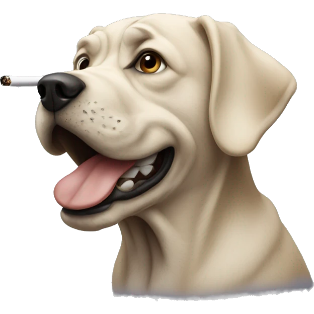 Old dog smoking emoji