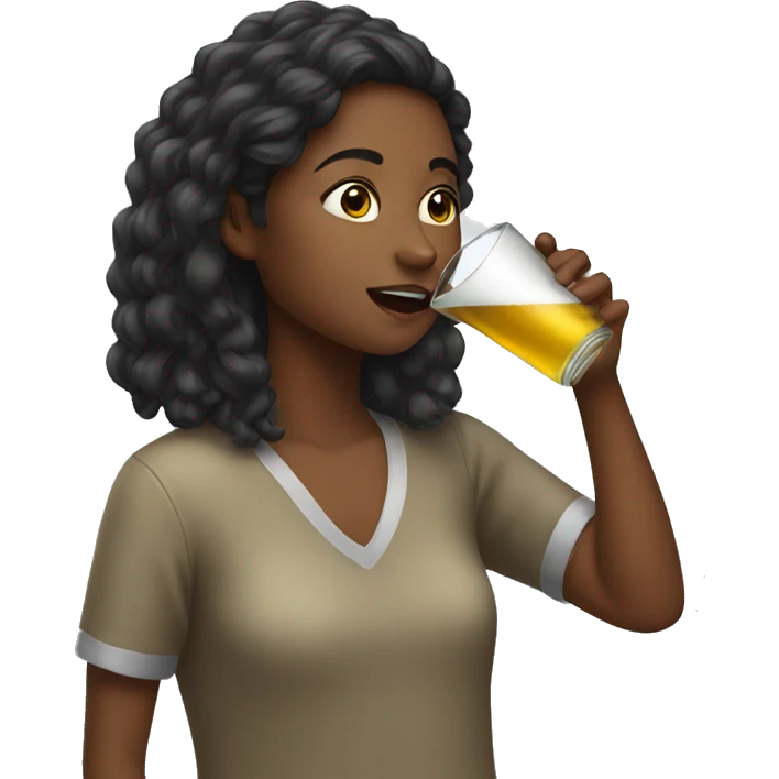 Girl drinking emoji