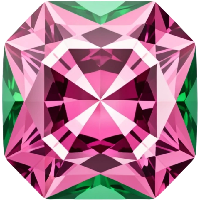 pink and green diamond shape  emoji