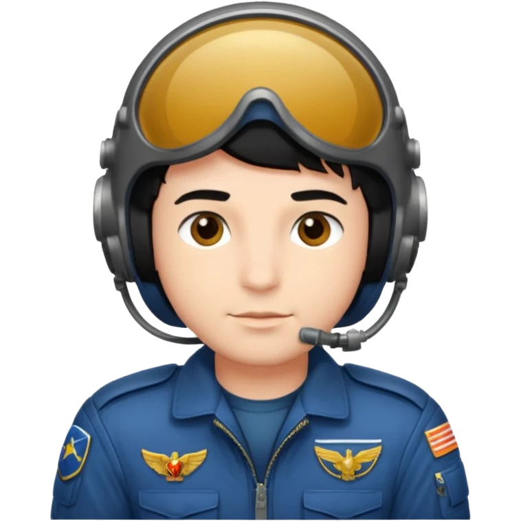 A male pilot with fair skin and short black hair emoji