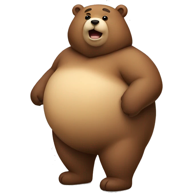 chubby bear with a belly emoji