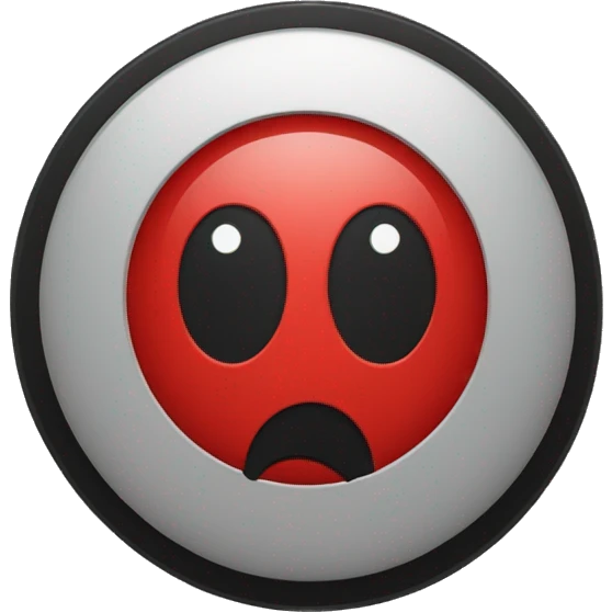 a black and red rectangle with a medium sized yellow circle in the middle emoji