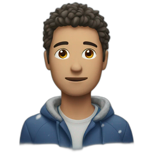 Guy under snow emoji