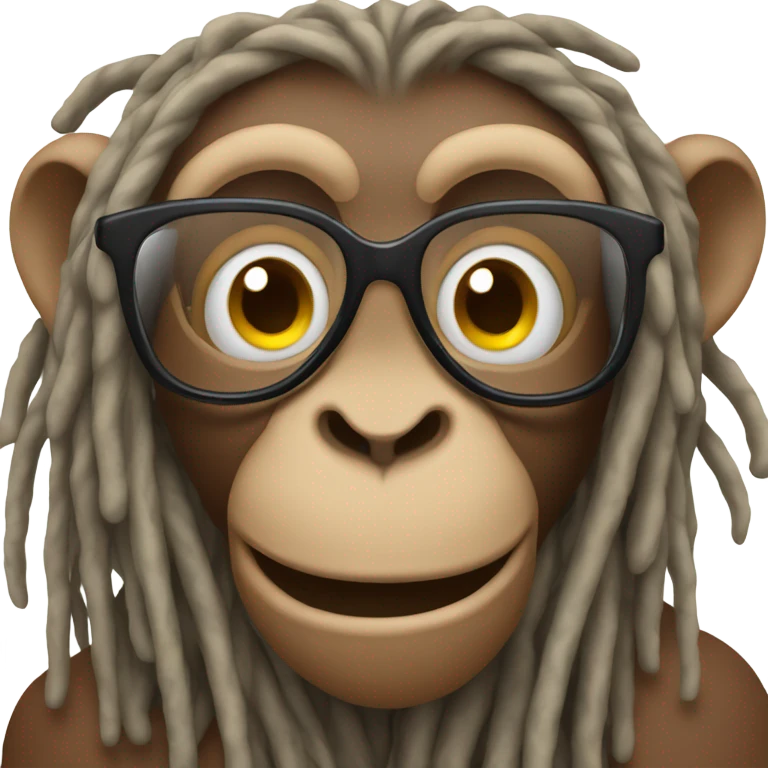 monkey with glasses and dreads emoji