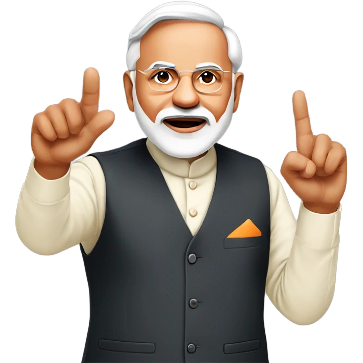 Narendra Modi pointing hand forward emoji