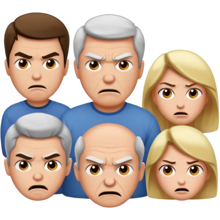 HAZ UNA FAMILIA GRITANDO, MI NOVIA, MI PAPA. MI MAMA Y YO. CARA DE GRITOS FUERTEES. QUE SE NOTE QUE GRITAN MOLESTOS emoji