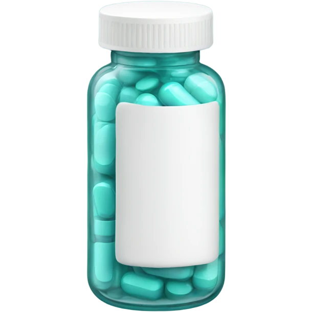 white and teal pill bottle emoji