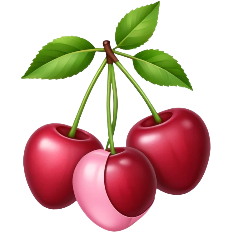 cherries with light pink bow emoji