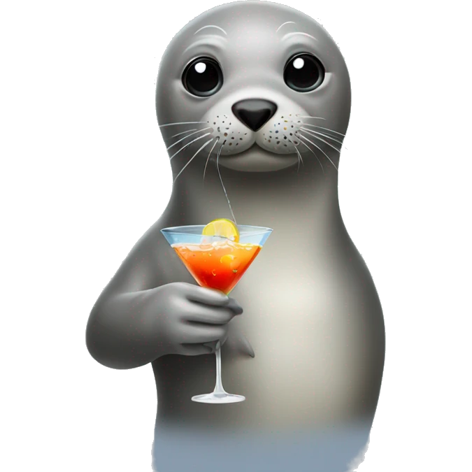 Seal drinking martini  emoji