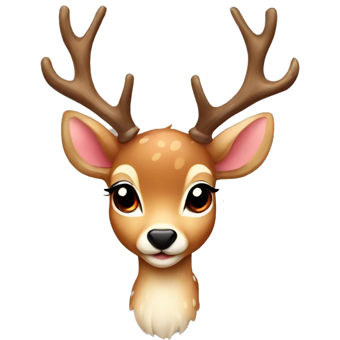 Baby deer-antlers love with red bow emoji