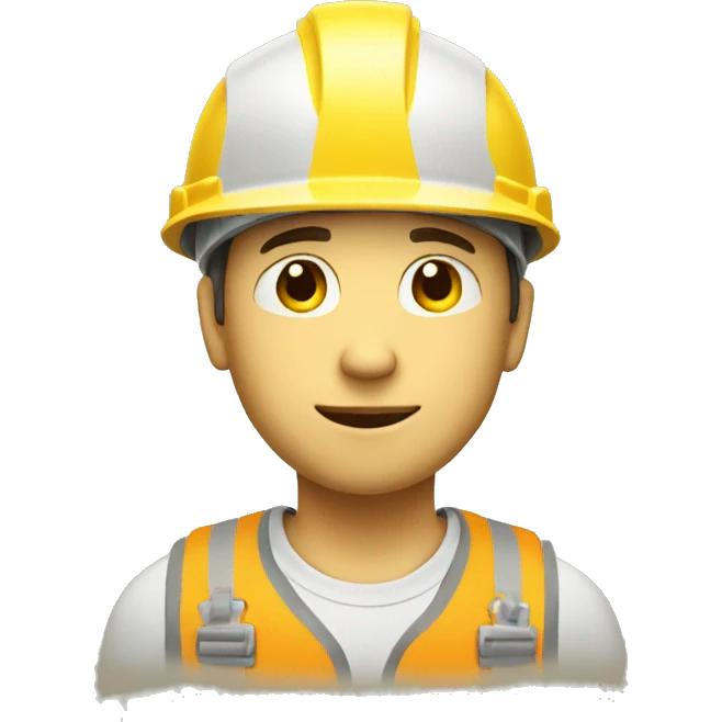 A braver man, white skin, with a construction hat yellow emoji