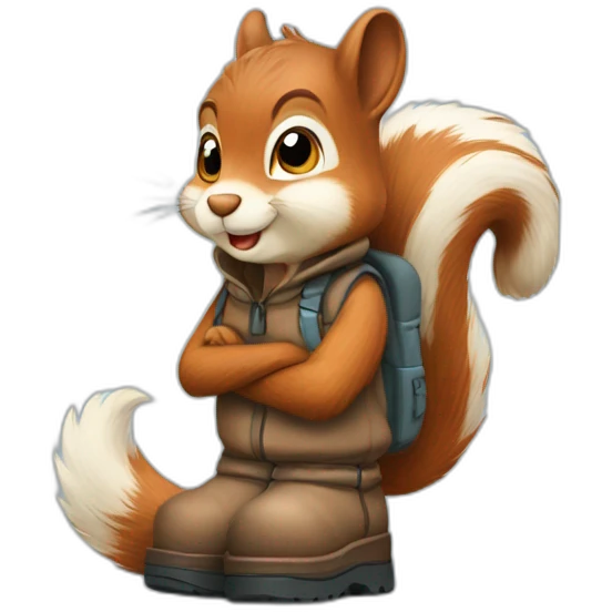 Squirrel in moon boots emoji