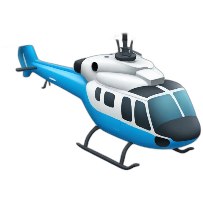 Helicopter with face emoji