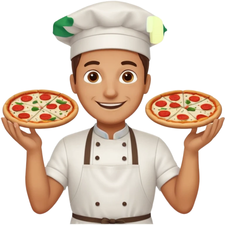 italiänischer bäcker mit pizza @emoji emoji