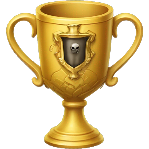 The Hufflepuff Cup is a small, golden cup adorned with intricate designs, serving as one of Voldemort's Horcruxes to safeguard a piece of his soul, ensuring his immortality. emoji