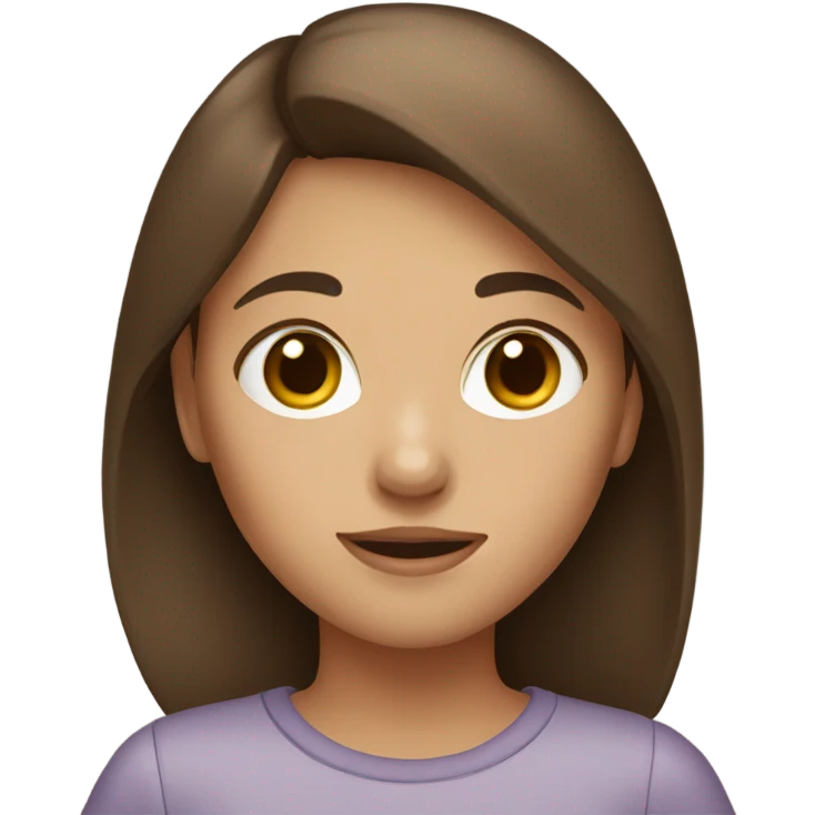 brown haired girl with brown eyes emoji