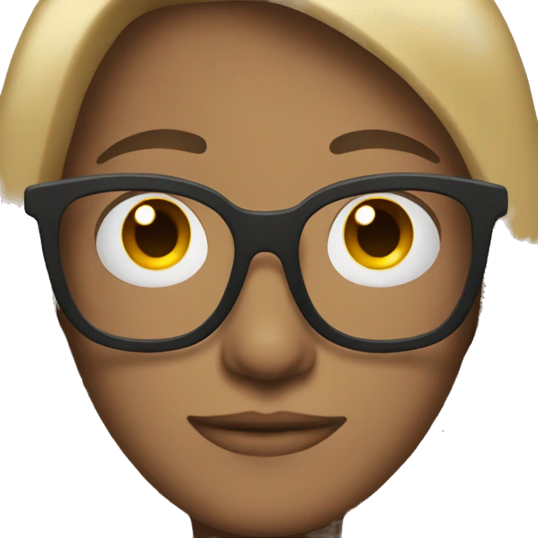 straight hair emoji with glasses emoji