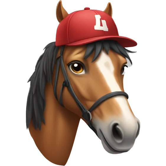 Horse with cap emoji