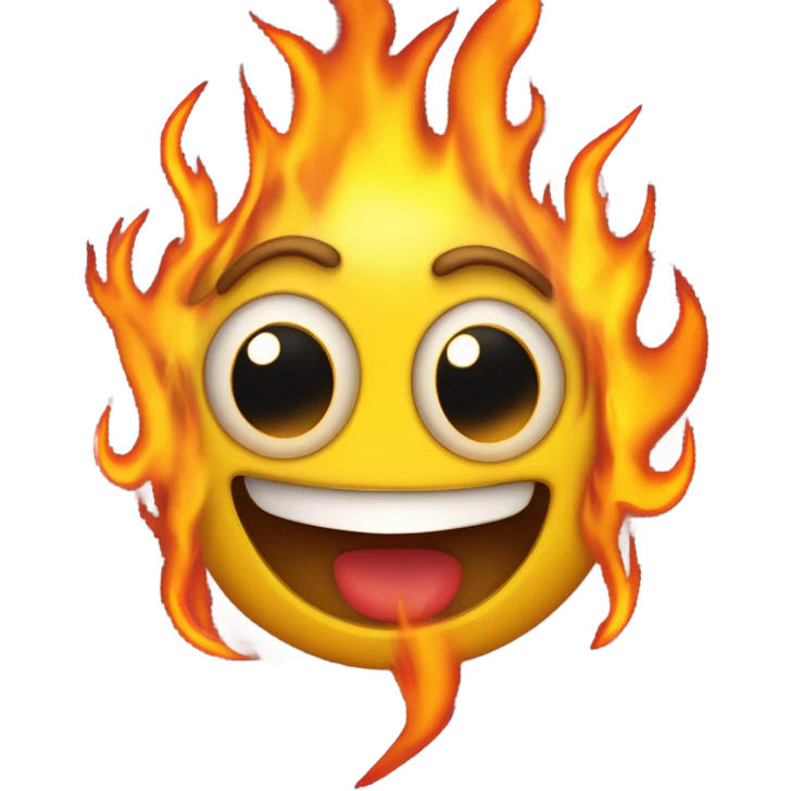 Smiley face on fire emoji