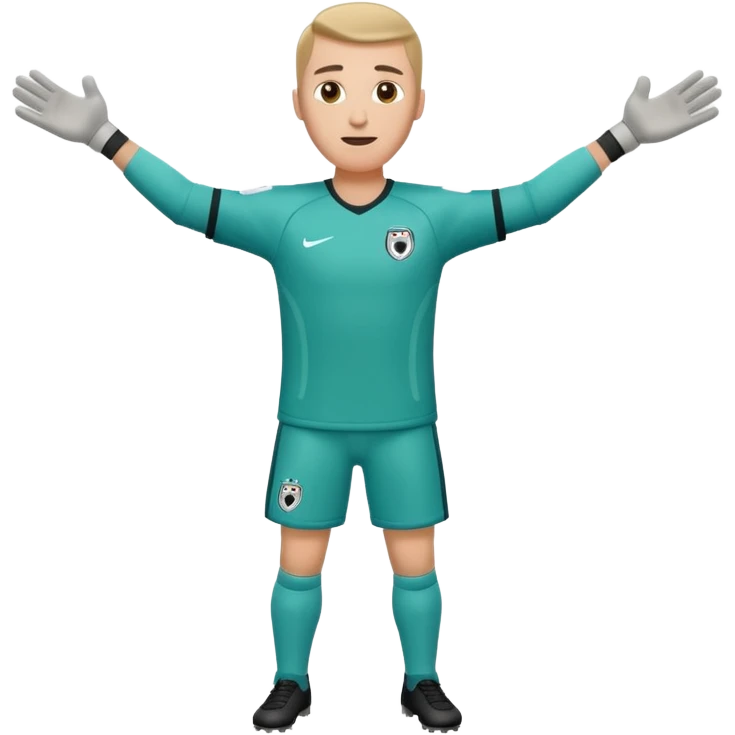 soccer goalkeeper full body arms out wide emoji