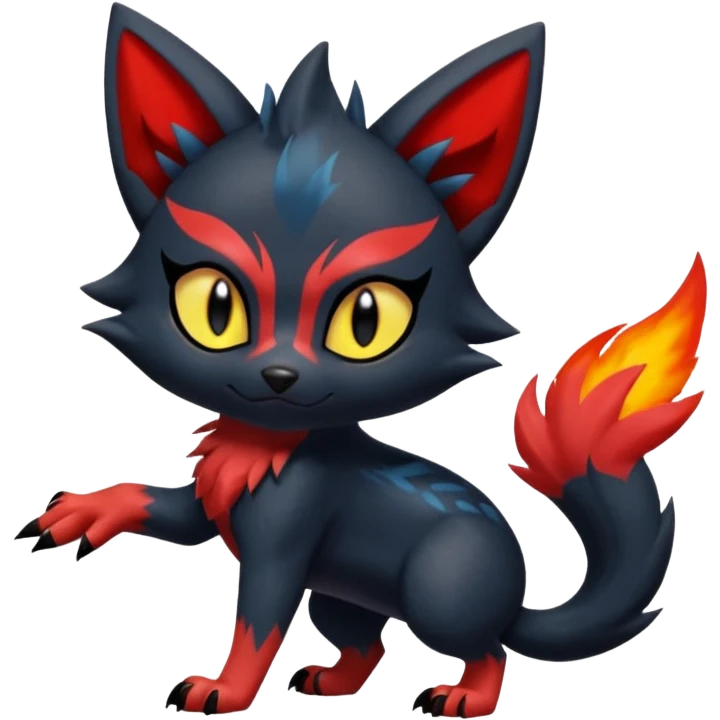 Sneasel-Litten-Zorua-Fakémon-hybrid-creature (full body)  emoji