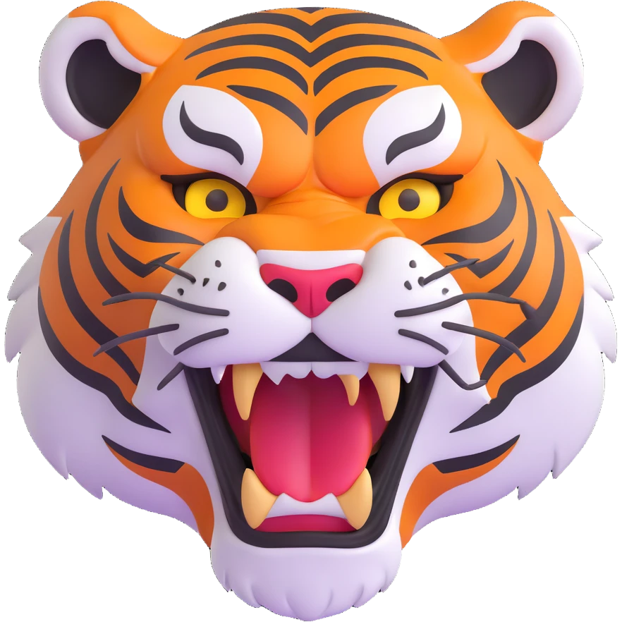 angry tiger face growling emoji