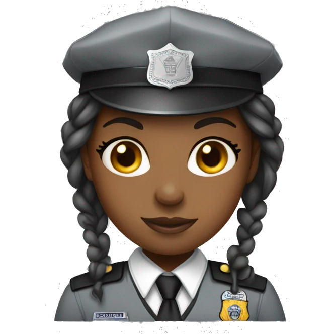 Black girl correction officer grey shirt  emoji