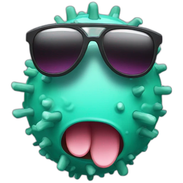 covid virus with sunglasses emoji
