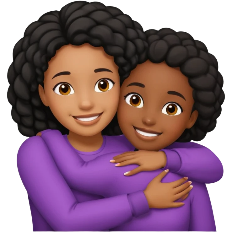 Black Girl giving a black girl a hug  emoji