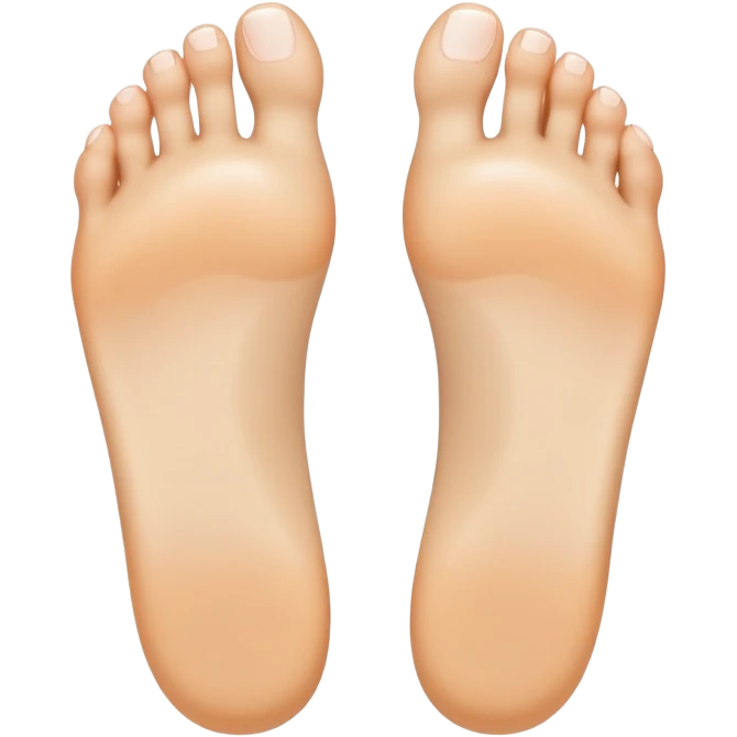 white feet soles, bottom view of feet emoji