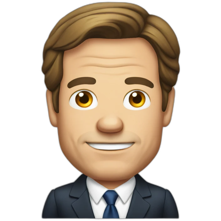Mark Rutte in suit drinking beer emoji