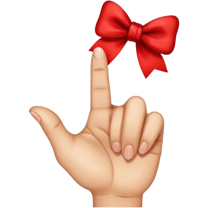 middle finger with a bow on it  emoji