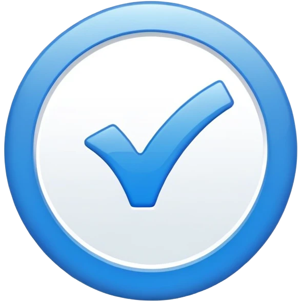 White Verify in blue circle  emoji