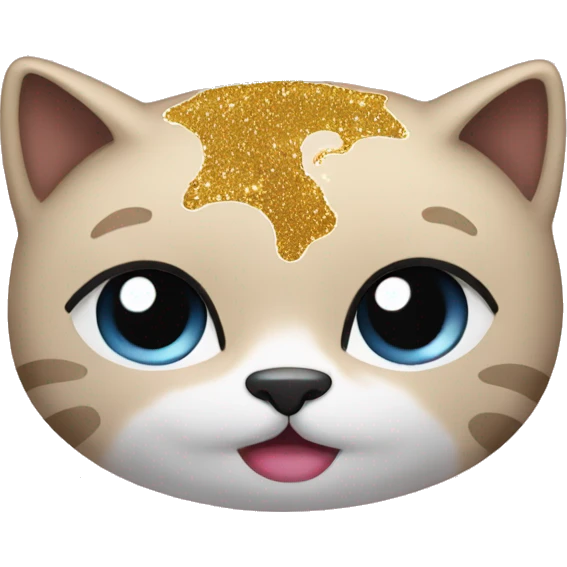 Cats making out, wearing glitter emoji