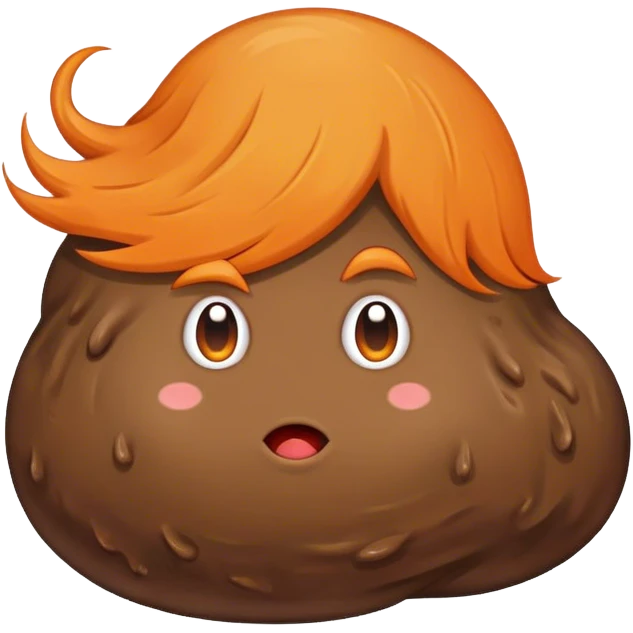 Blob of poop brown with orange with Donald Trump’s hair emoji