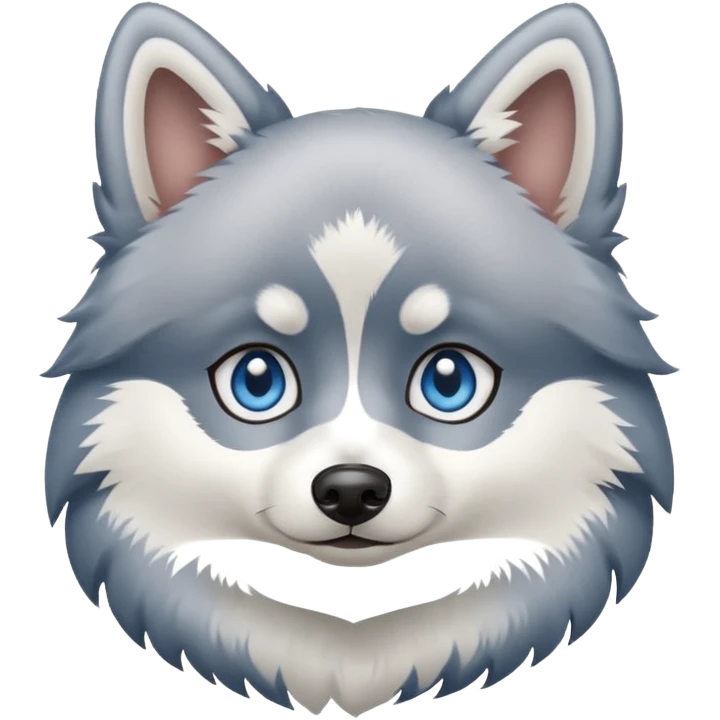 Pomsky with blue eyes emoji