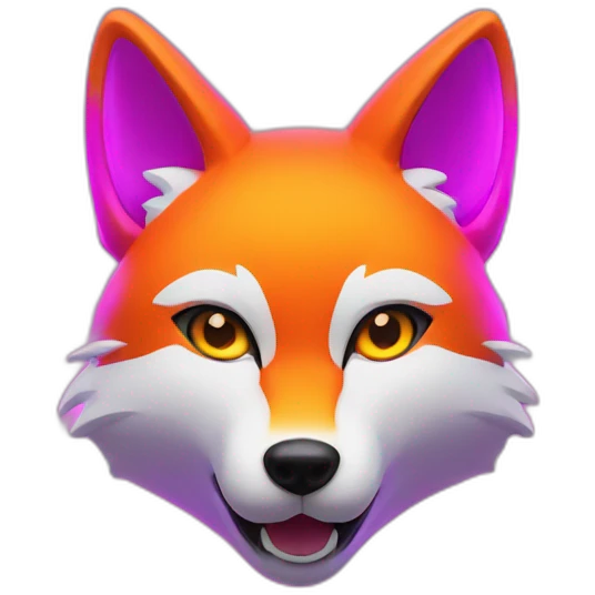 neon fox face emoji