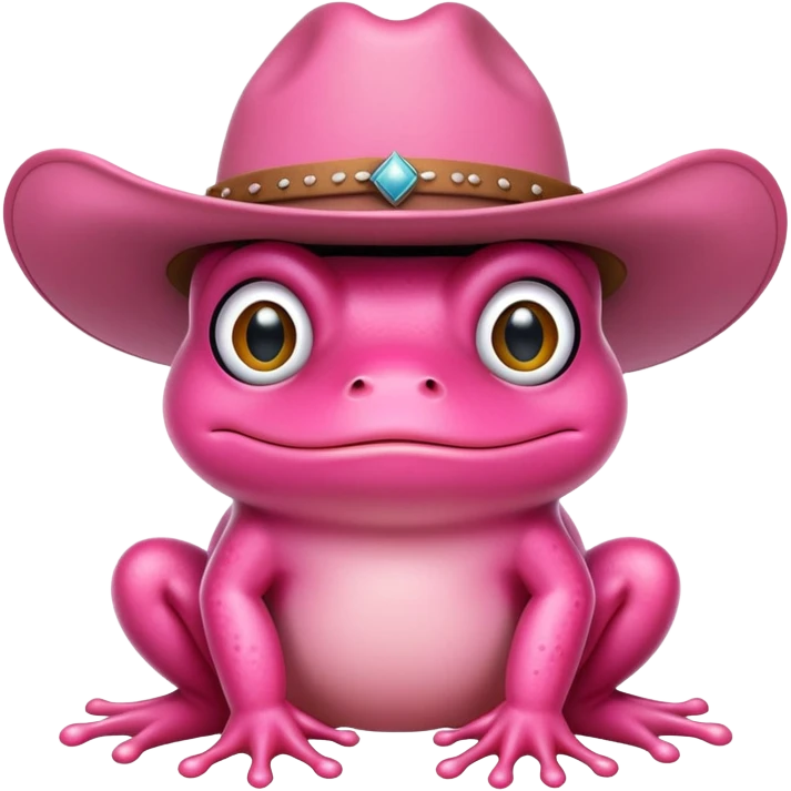 pink frog with cowboy hat emoji