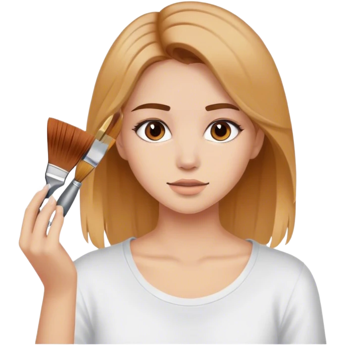 A girl with brown hair that dies her hair blonde emoji