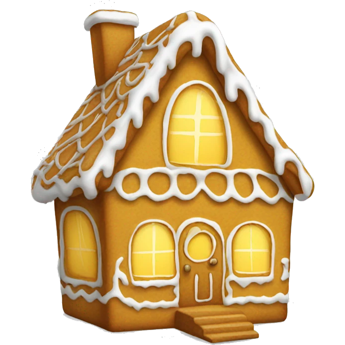 Cosy yellow gingerbread house  emoji