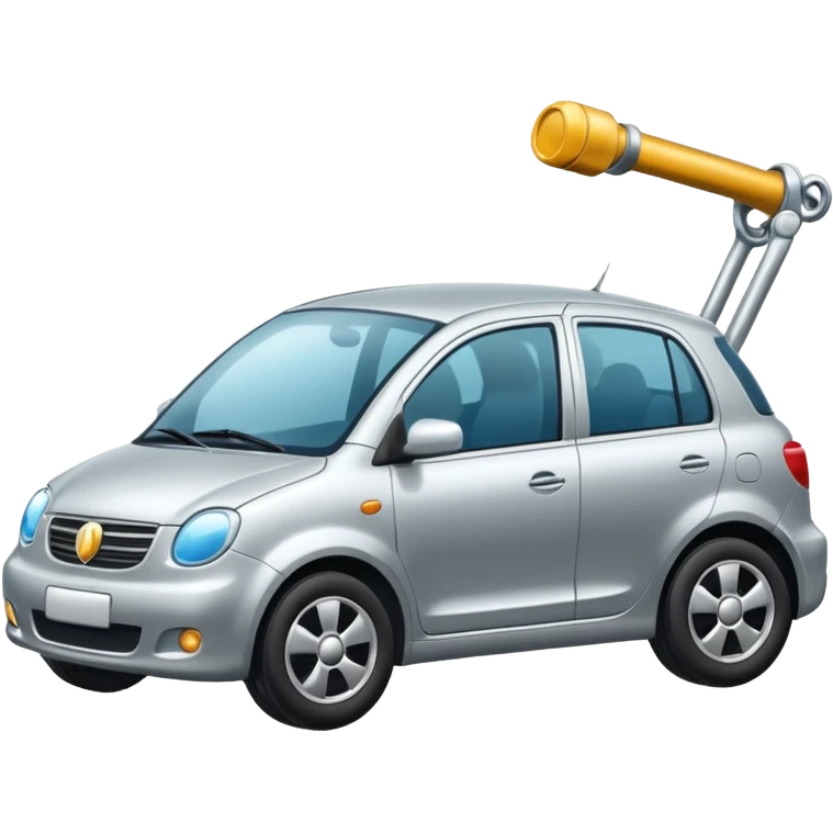 A car with leg emoji