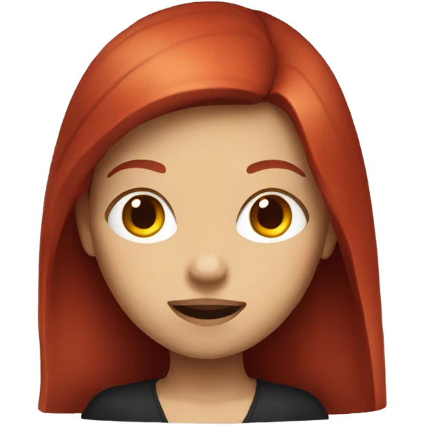 A redhaired girl like a vampire emoji
