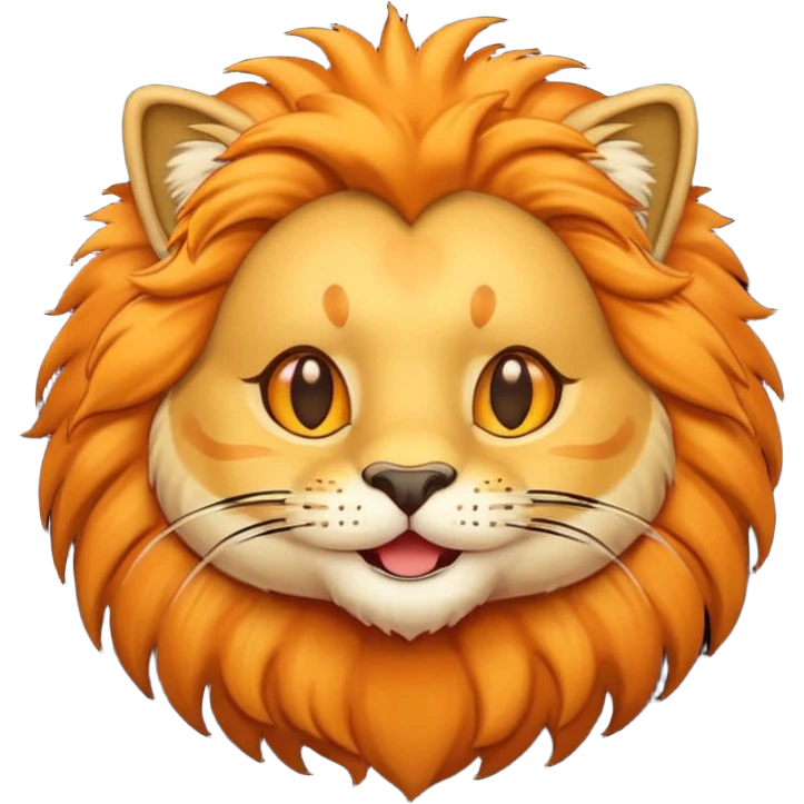 cartoonish cat and lion merged emoji emoji