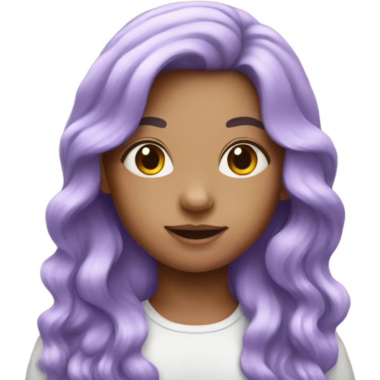 Girl with lavender long hair  emoji