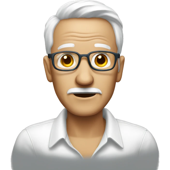 old man with white shirt and blue jeans emoji